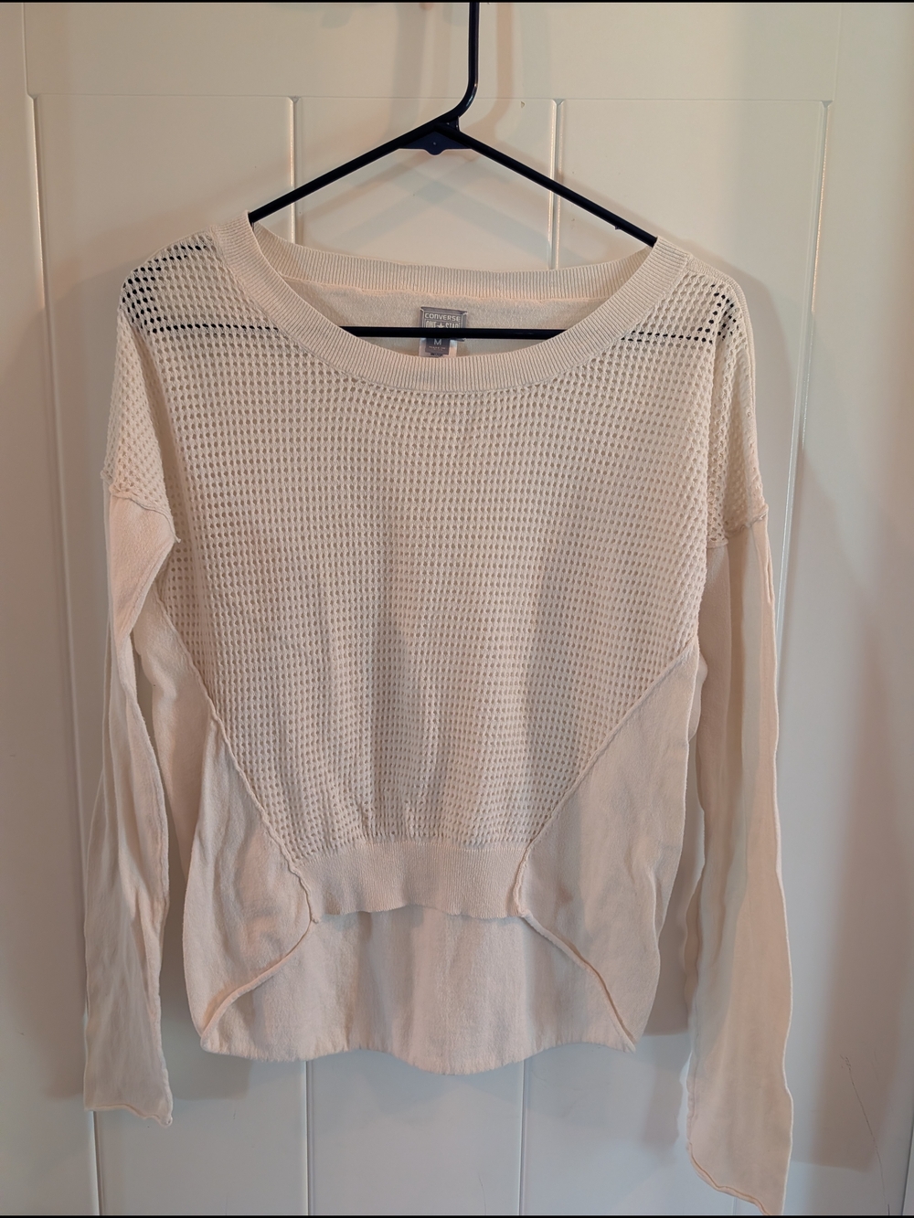 Converse Cream Waffle Knit Sweater